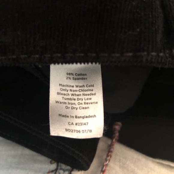 Talbots High-Rise Straight Leg Black Thin Corduroy Pants Size 8 - Picture 4 of 13